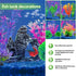 13Pcs Fish Tank Artificial Plastic Plants & Cave Rock Decor Set - Aquarium Decorations Kit