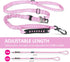 IOKHEIRA Dog Leash for Large Dogs - Adjustable Bungee Leash with Car Seatbelt, 4-6 FT for Medium Dogs, Pink
