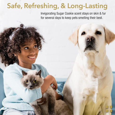 Pet Deodorizing Body Spray, Sweet Sugar Cookie Scent, Long-Lasting Dog Body Spray & Cat Cologne, 8 Fluid Ounces