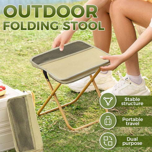 Backpack Foldable Stool, Upgraded Portable Folding Camping Stool, Tiny Foldable Stool which can Turned Into a Satchel