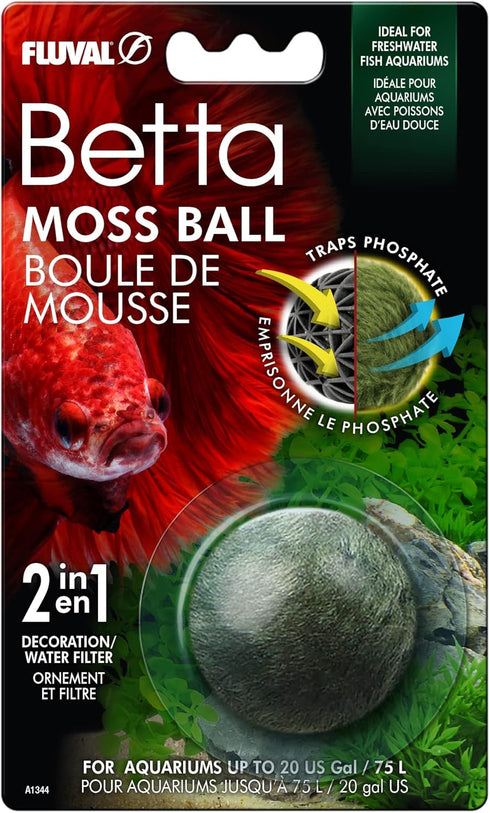 Fluval Betta Moss Ball, Artificial Plant Aquarium Decoration by Fluval
