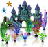 13 Pieces Aquarium Decorations Kit, Small Resin Castle and Rockery Betta Fish Cave Set
