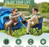 Seeloowy 2 Pack 600D 330lbs(Blue) Compact Camping Chairs Portable Folding for Outside with Carry Bag Lightweight Moon