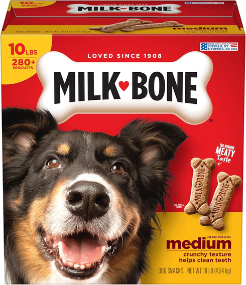 Milk-Bone Original Dog Treats for Medium Dogs, 10 Pound - Crunchy Biscuit Helps Clean Teeth