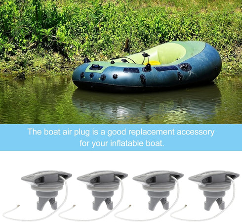 SEWACC 4pcs Air Valve - Inflatable Boat Spiral Air Plugs Replacement Kayak Screw Valve Cover for Rubber Dinghy