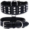 Genuine Leather Studded Dog Collar | Brazier Rivet | 2” Wide, Heavy Duty, Cushion Padding for Medium, Large, XL