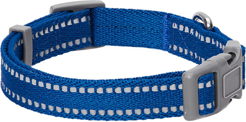 Blueberry Pet Essentials Pastel Color Reflective Dog Collar, Navy, Large, Neck 18"-26"