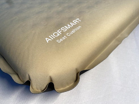AIIQFSMART Backpacking, 210T Inflatable Stadium Seat Cushion | Self-Inflating Memory Foam Portable Pad for Airplane