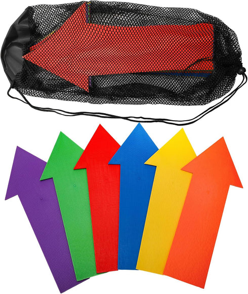 12 Pack 6 Okllen Arrow Spot Marker, Non-Slip Vinyl Directional Carpet Marker for Training Agility, Exercise Drills