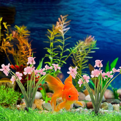 Abaodam 2Pcs Aquarium Landscaping Accessory - Realistic Fake Plants for Fish Tank Decor