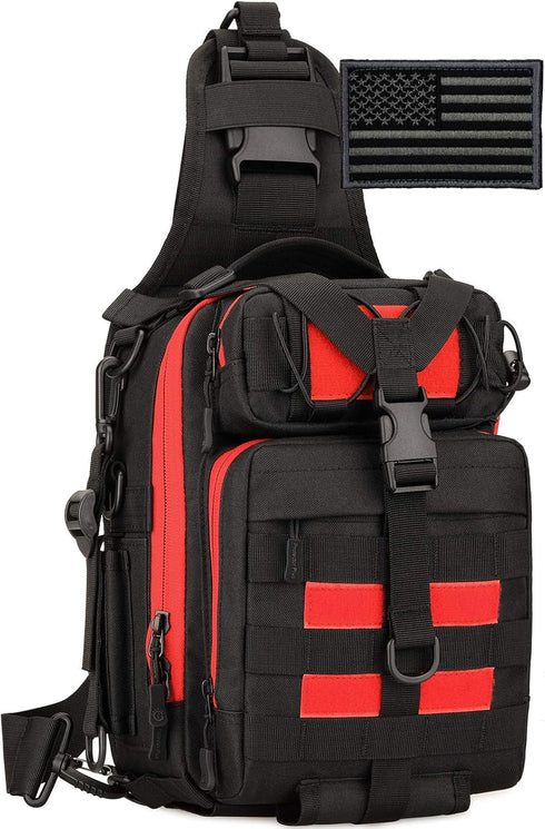 Protector Plus Tactical Sling Bag Military MOLLE Crossbody Pack Chest Shoulder Backpack