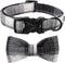 Lionet Paws Dog and Cat Collar with Bowtie, Adjustable Grid Collar with Plastic Buckle for Small Pets