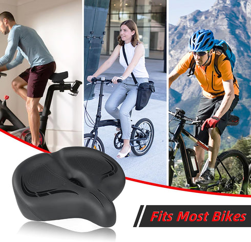 Oversized Bike Seat for Peloton Bike & Bike+ | Wide Saddle Replacement for Exercise or Road Bikes, Cushion for Men &