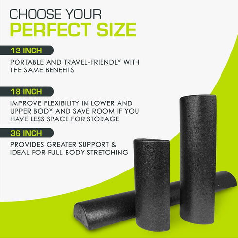 ProsourceFit High Density Foam Rollers, 36 Inches Long Firm Full Body Massager for Yoga, Pilates, Post Workout
