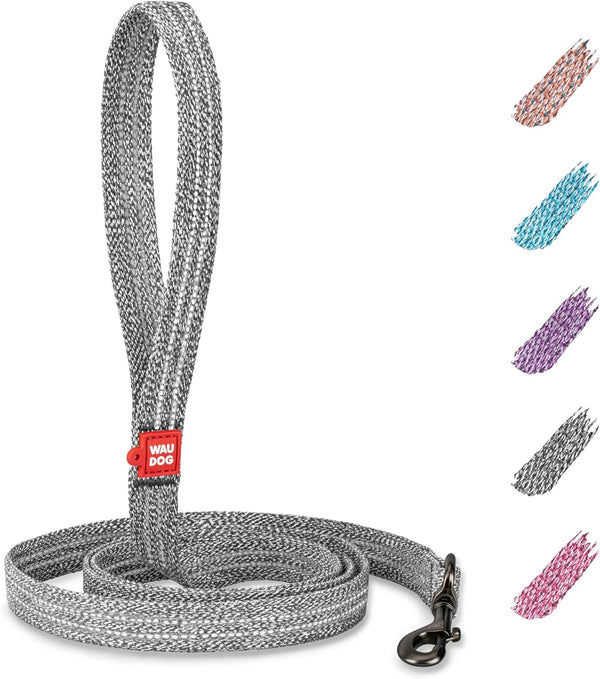 WAUDOG Recycled Cotton Dog Leash - 6 Ft / 10 Ft Eco-Friendly Reflective Leash for Small, Medium & Large Dogs