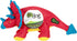 Durable Red Dino Frills Squeaky Dog Toy - Small Size