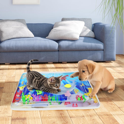 Upgraded Water Sensory Playmat for Cats, Interactive Pet Water Sensory Mat Pad, Thickened Cat Dog Toys for Indoor