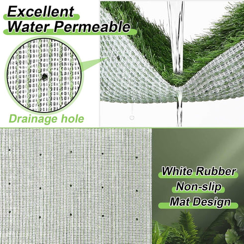 4 18'' 23'' Roowest Pcs Dog Grass Pee Pads for Dogs x Artificial Washable Fake Heavy Absorbency Grass Pad for Puppy Non