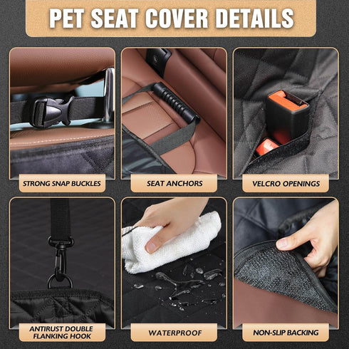 K KNODEL 100% Hammock, Dog Seat Cover, Waterproof Car Seat Cover for Pets, Pet Seat Cover Dog Heavy Duty Scratch Proof