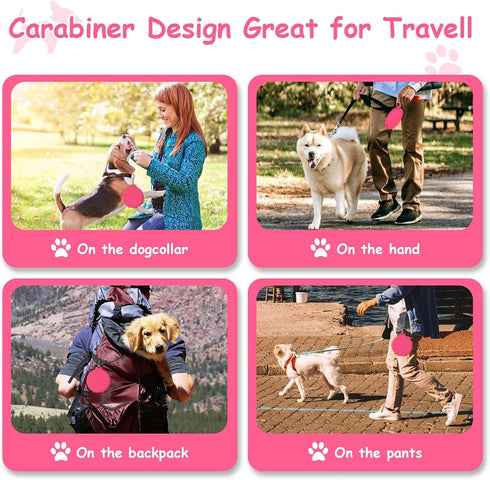 Collapsible Dog Water Bowl, 2 in 1 Foldable Pet Food and Water Bowl, Portable with Carabiner Clip for Traveling