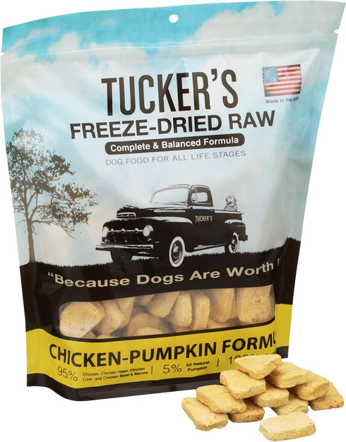 Frozen 14oz Tucker's Raw Freeze Dried Raw Dog Food, Chicken & Pumpkin Formula