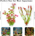 LIYAOLI 2 Pack Aquarium Artificial Plants Tall Realistic Fish Tank Plants Decor with Stable Base, Safe Soft Leaves