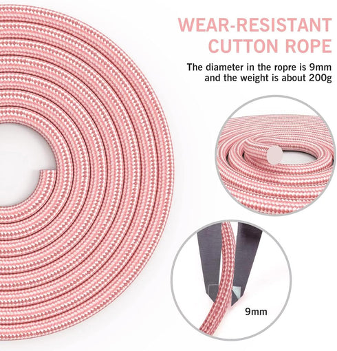 FITMYFAVO Jump Rope, Cotton Adjustable Skipping Weighted Jumprope for Women, Adult and Children Athletic Fitness