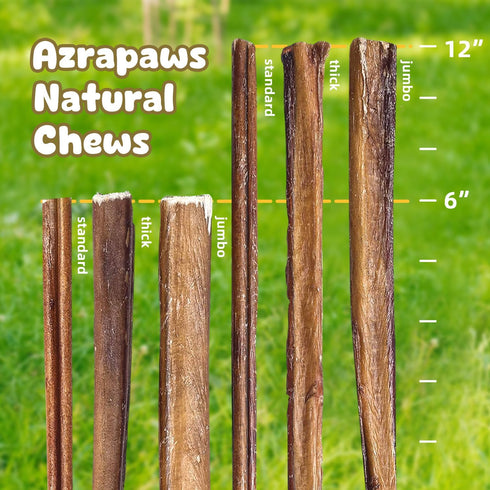 AZRAPAWS 6 Inch Bully Sticks for Dogs Beef Collagen Dog Chews for Large Dogs, Medium and Small Breeds Healthy Bully