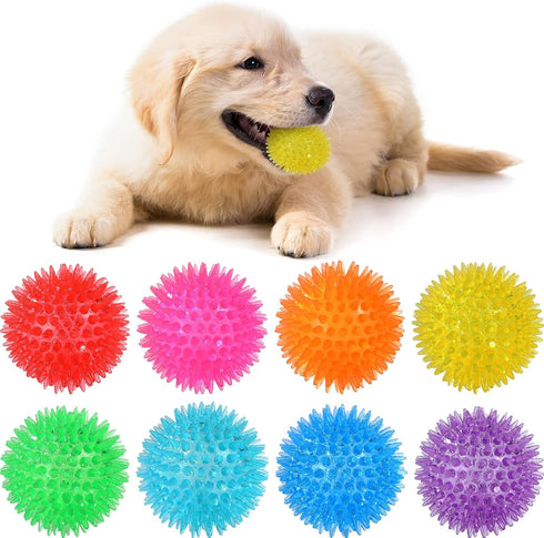 VITEVER 8 Colors 2.5” Squeaky Dog Toy Balls, Puppy Chew Toys for Teething, Durable Balls for Teeth Cleaning - Safe, BPA