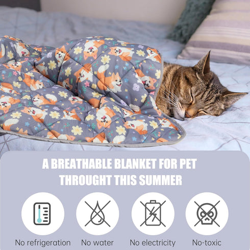 Leekalos Dog Cooling Mat, Portable Pet Cooling Cushion for Home & Outdoor, Summer Cooling Bed for Cats Blanket