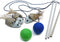 Cat Teaser Wand Toys with 2 Wool Felt Ball Toys, Sisal Mice, Feather, Elastic String, Sturdy Wood Stick