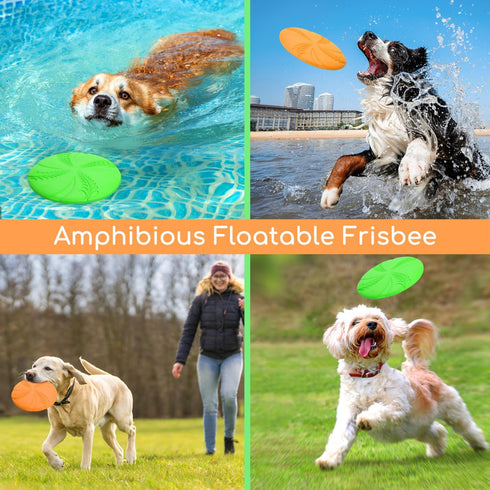Nobleza 2 Pack Dog Flying Disc - Interactive Flyer Toys for Small, Medium, Large Dogs, Durable Outdoor Disc Toy