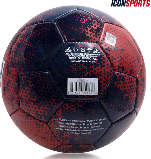 US Soccer Solar Flare Soccer Ball, Red, Size 5