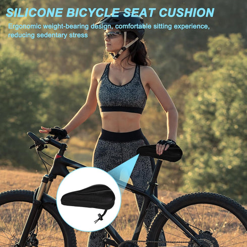 JLNGTHONG Bike Seat Cushion, Comfort Bicycle Seat Cover for Indoor and Outdoor, Universal Fit for Peloton, Stationary