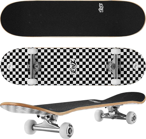 KMX Complete 31" x 8" Skateboard for Beginners, Double Kick Concave Deck, Kids Cruiser for Girls and Boys