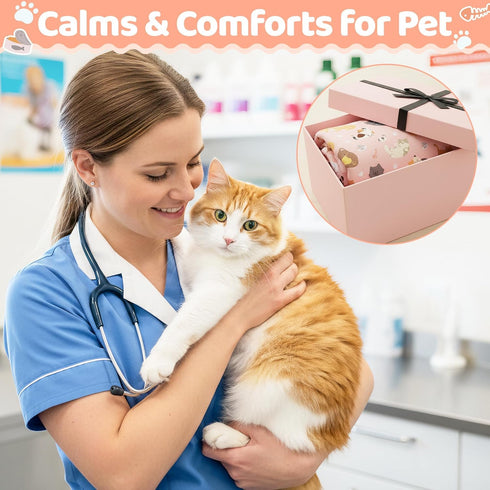 EYxsaxenk 27.6" 15lbs) Cat Grooming Wrap - Pink Self-Adhesive Cat Restraint Wrap Cutting Nails Blanket Anti-Scratch