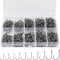 ReeMoo Premium Fishing Hooks, 500PCS/100PCS, 10 Sizes/4 Sizes Carbon Steel Fishing Hooks with Portable Plastic Box,