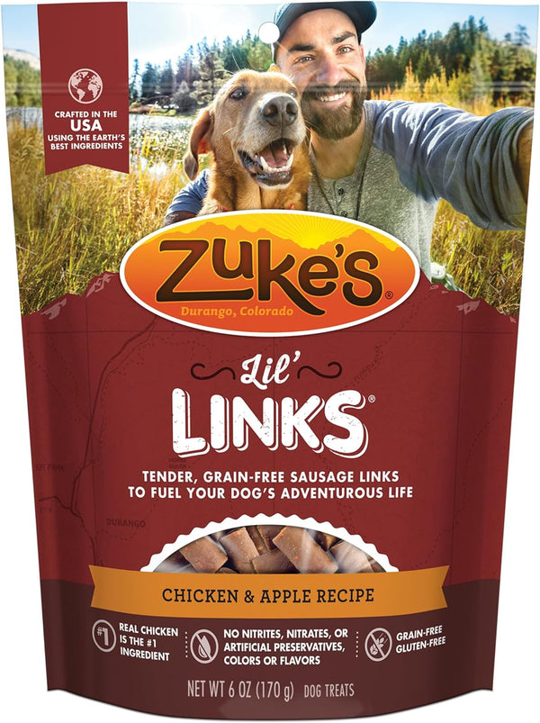 Zukes Lil Links Dog Treats for Dogs of All Sizes, Snacking Sausage
