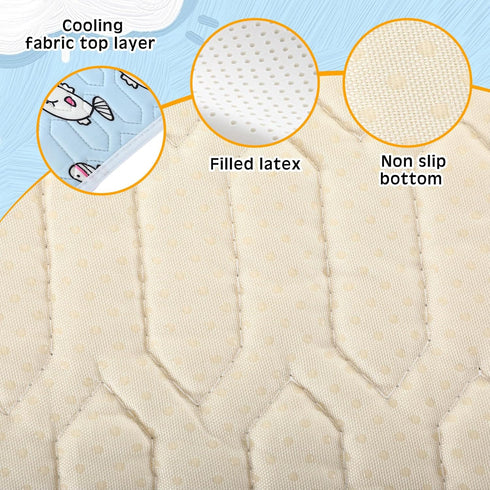 4 Pcs Dog Cooling Mat, 28'' x 20'', Self Cooling Ice Silk Chill Pads, Washable Cushion for Dogs and Cats, Blue