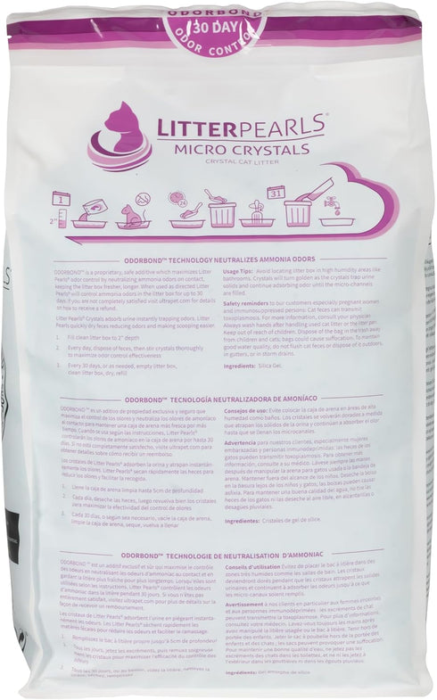 Litter Pearls Micro Crystals Cat Litter, 10.5 lb, Clear with Blue (10610)