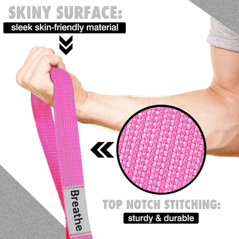 Stretching Strap, Non-Elastic Yoga Straps with 10 Loops for Physical Therapy, Exercise, Pilates, Dance, Gymnastics