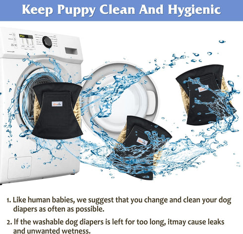 5 Pack Dog Diapers Male Reusable, Premium Belly Bands for Male Dogs, High Absorbing Pee Wraps for Doggie