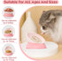 French Bulldog Food Bowl- Slanted Tilted Pug Food Water Bowl,Cat Bowl- Feeder for Frenchie/Shih Tzu/Flat Faced Small Dogs/Puppies/Cats (Pink, 2 Cup)