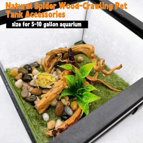 Hamiledyi 5.9-7.9in Natural Driftwood Spider Wood Assorted Branches for Fish Tank Decoration (3 PCS).