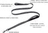 Reflective Nylon Leash with Thick Neoprene Ergonomic Dual Handles, Large 1 Inch Width x 6 Feet for Dogs