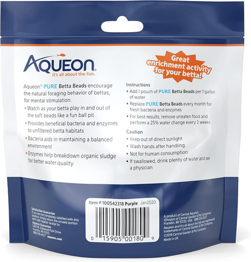 Aqueon Pure Betta Beads, Purple