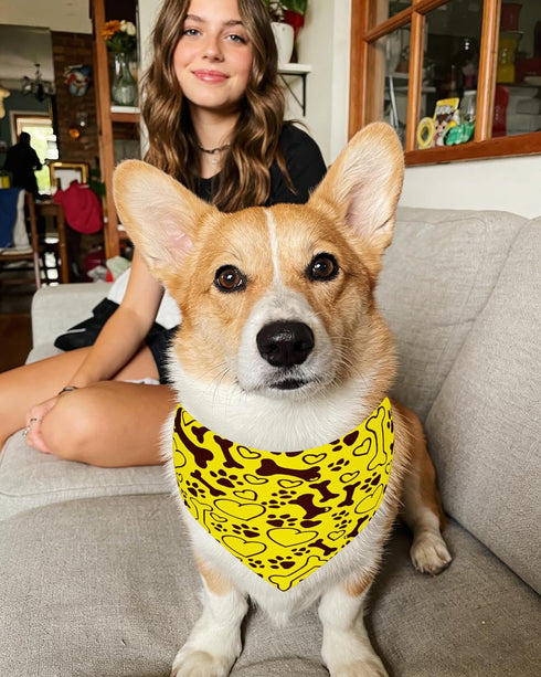 100 Pack Seamless PET SHOW Dog Bandanas Bulk for Small Medium Dogs Girl Boy Puppies Washable Paw Print Pet Scarf