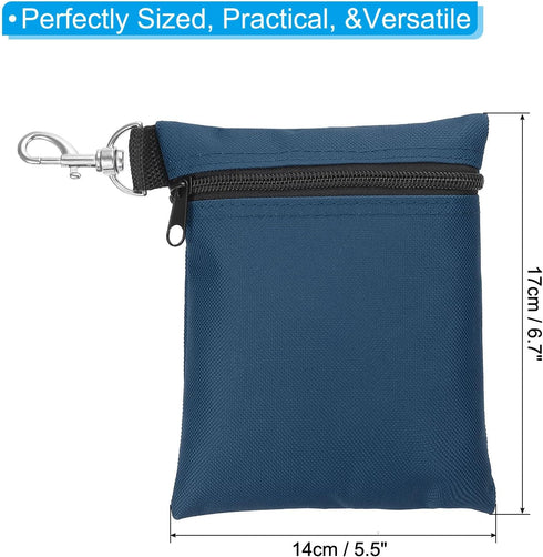 PATIKIL Golf Tee Pouch, Zipper Golf Ball Bag with Metal Lobster Claw Clip for Valuables Holder, Men Women