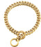 Dog Chain Collar Chew Proof, Heavy Duty 15mm Thick Stainless Steel Metal Cuban Link for Small Medium Large Dogs - Gold