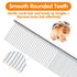 PETTOM Pet Steel Grooming Tool - Poodle Finishing Butter Comb, 7.5-inch L Silver Dog Comb with Rounded Ends